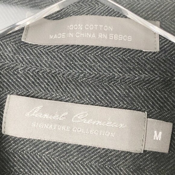 Daniel Cremieux Signature Collection Patch Elbow Sleeve Gray Button Down Size M - Picture 2 of 6